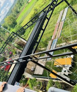 Mẫu bạt mái xếp lượn sóng che nắng mưa sân vườn đẹp