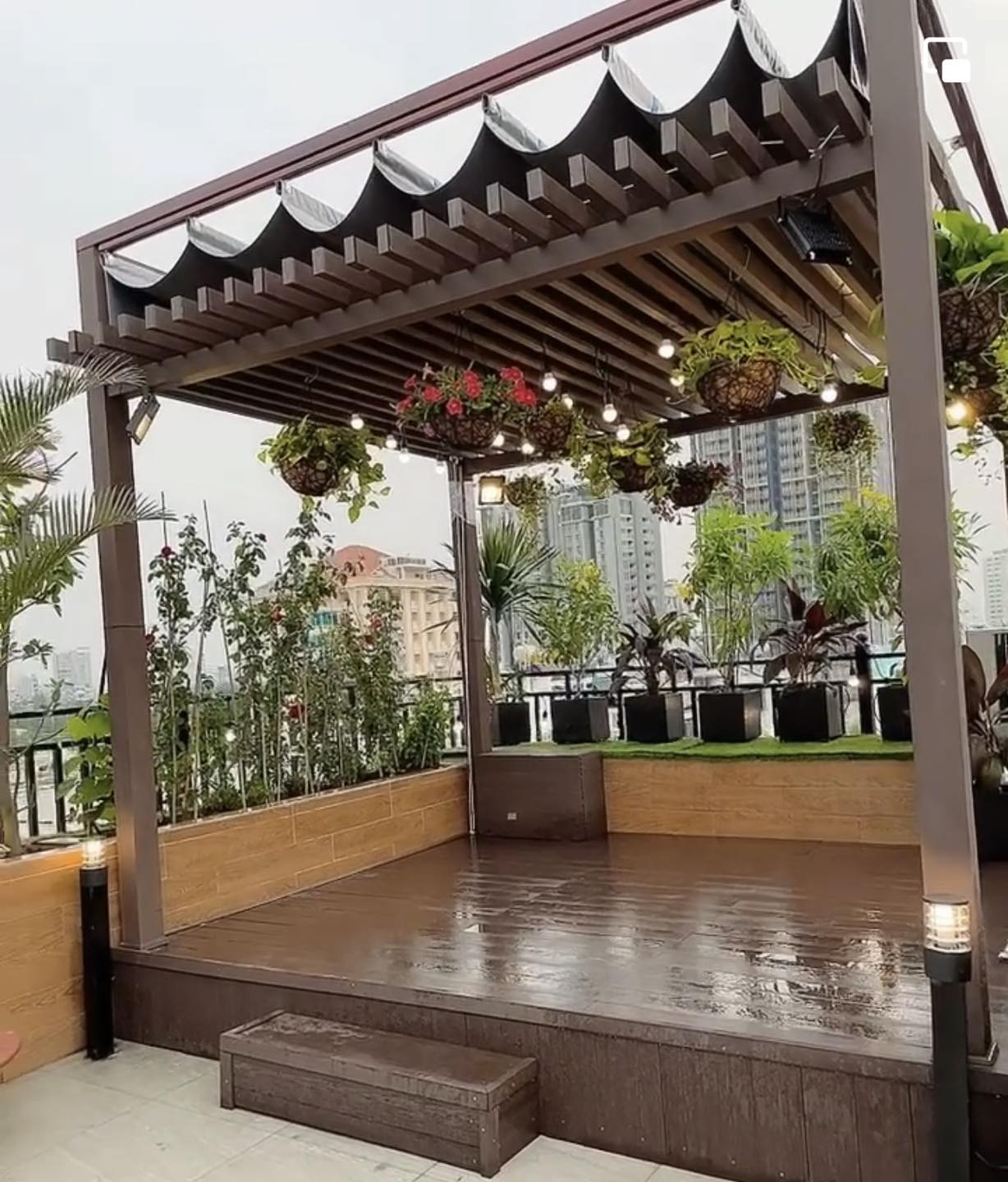 Mái che pergola che nắng sân vườn