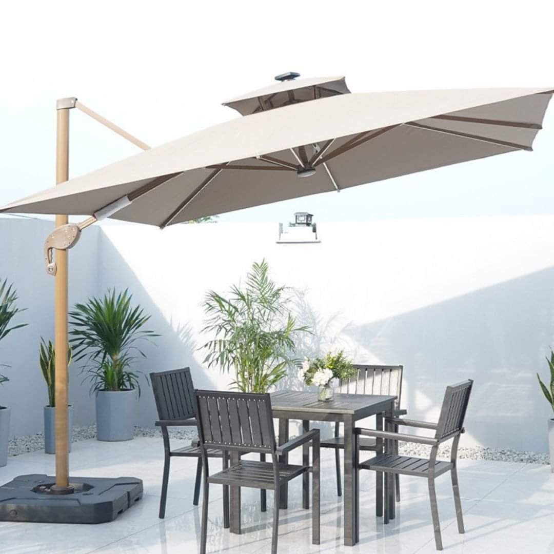 Ô lệch tâm có đèn 3x3m hợp kim có đèn Led dạng sao Ô lệch tâm có đèn 3x3m hợp kim có đèn Led dạng sao