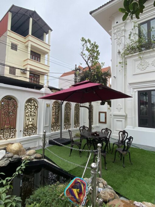 Ô dù lệch tâm vuông 2m5x2m5 màu đỏ