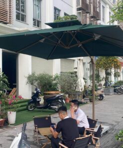 Dù lệch tâm vuông 3m hợp kim nhôm xoay 360 màu xanh
