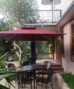 Ô dù lệch tâm vuông 2m5x2m5 màu đỏ