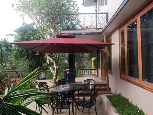 Ô dù lệch tâm vuông 2m5x2m5 màu đỏ