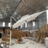 Ô dù lệch tâm vuông 2m5x2m5 màu trắng