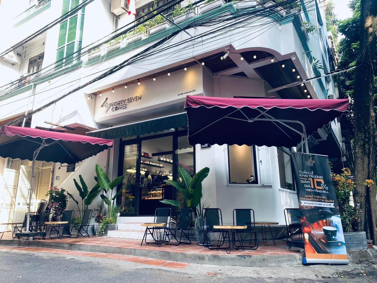 Dù che nắng mưa ngoài trời quán cafe tại Quảng Trị
