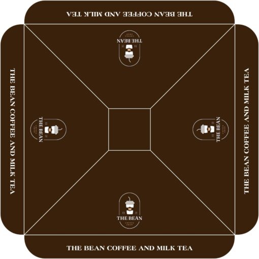 Thiết kế tán dù che nắng chính tâm màu nâu cho quán cafe