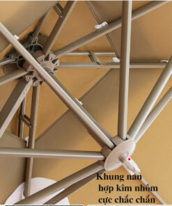 Cấu tạo dù lệch tâm có đèn Led 3x3m hợp kim có đèn