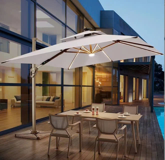 Ô lệch tâm có đèn 3x3m hợp kim có đèn Led dạng sao Ô lệch tâm có đèn 3x3m hợp kim có đèn Led dạng sao
