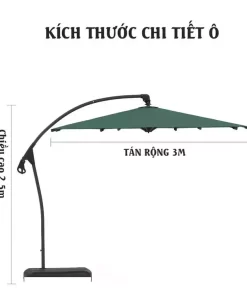 Cấu tạo dù lệch tâm tròn 3m nhập khẩu