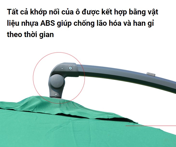 Cấu tạo dù lệch tâm tròn 3m nhập khẩu Cấu tạo dù lệch tâm tròn 3m nhập khẩu