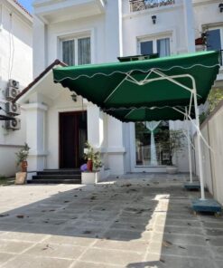 Ô dù lệch tâm vuông 2m5x2m5 màu xanh có bèo