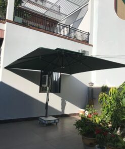 Ô dù lệch tâm vuông hệ nâng hạ màu xanh