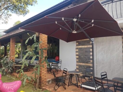 Ô dù lệch tâm vuông 2m5x2m5 màu đỏ