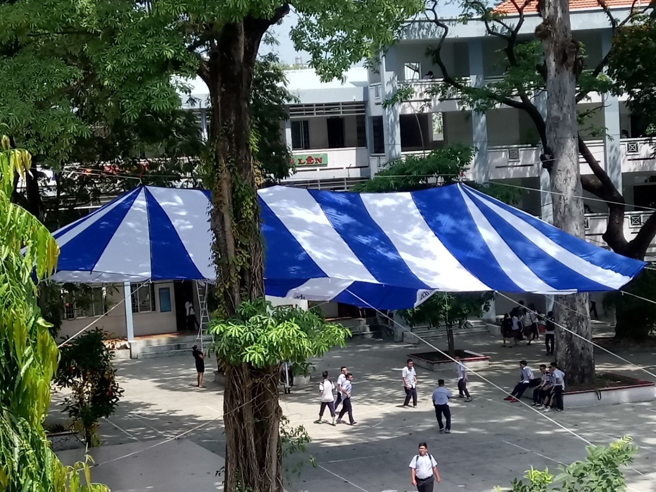 Dù che nắng sự kiện sân trường học ở Trà Vinh