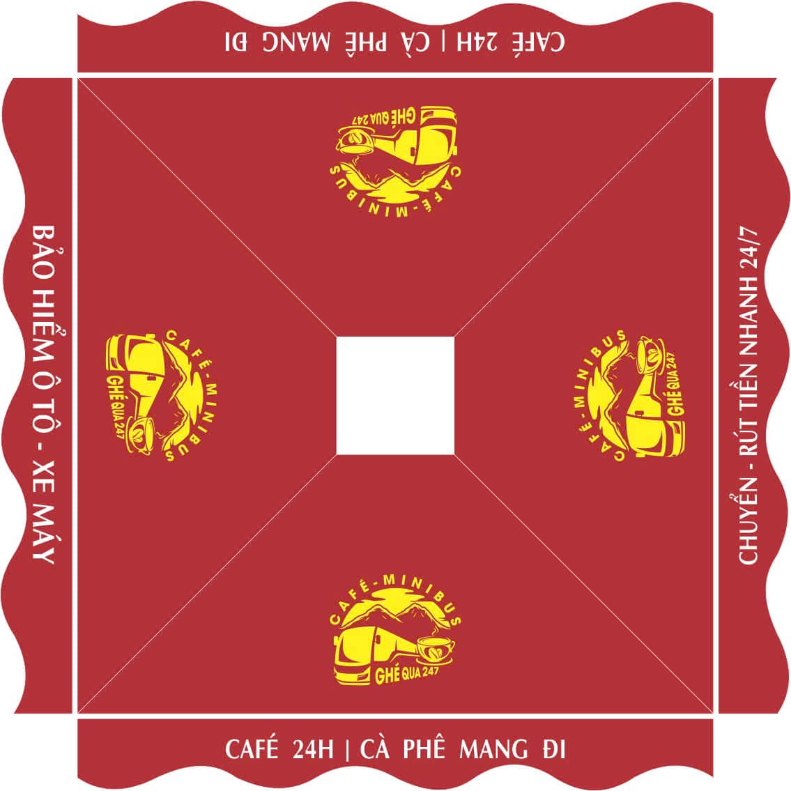 Tán dù lệch tâm vuông có bèo