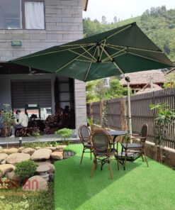 Dù lệch tâm vuông 3m hợp kim nhôm xoay 360 màu xanh