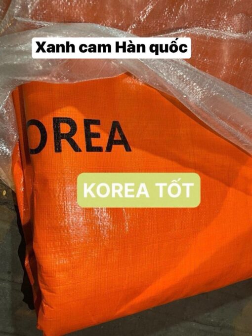 Bạt nhựa xanh cam 2 da Hàn Quốc