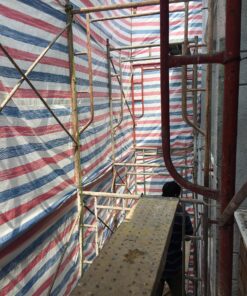 Bạt dứa kẻ sọc che bụi công trình xây dựng