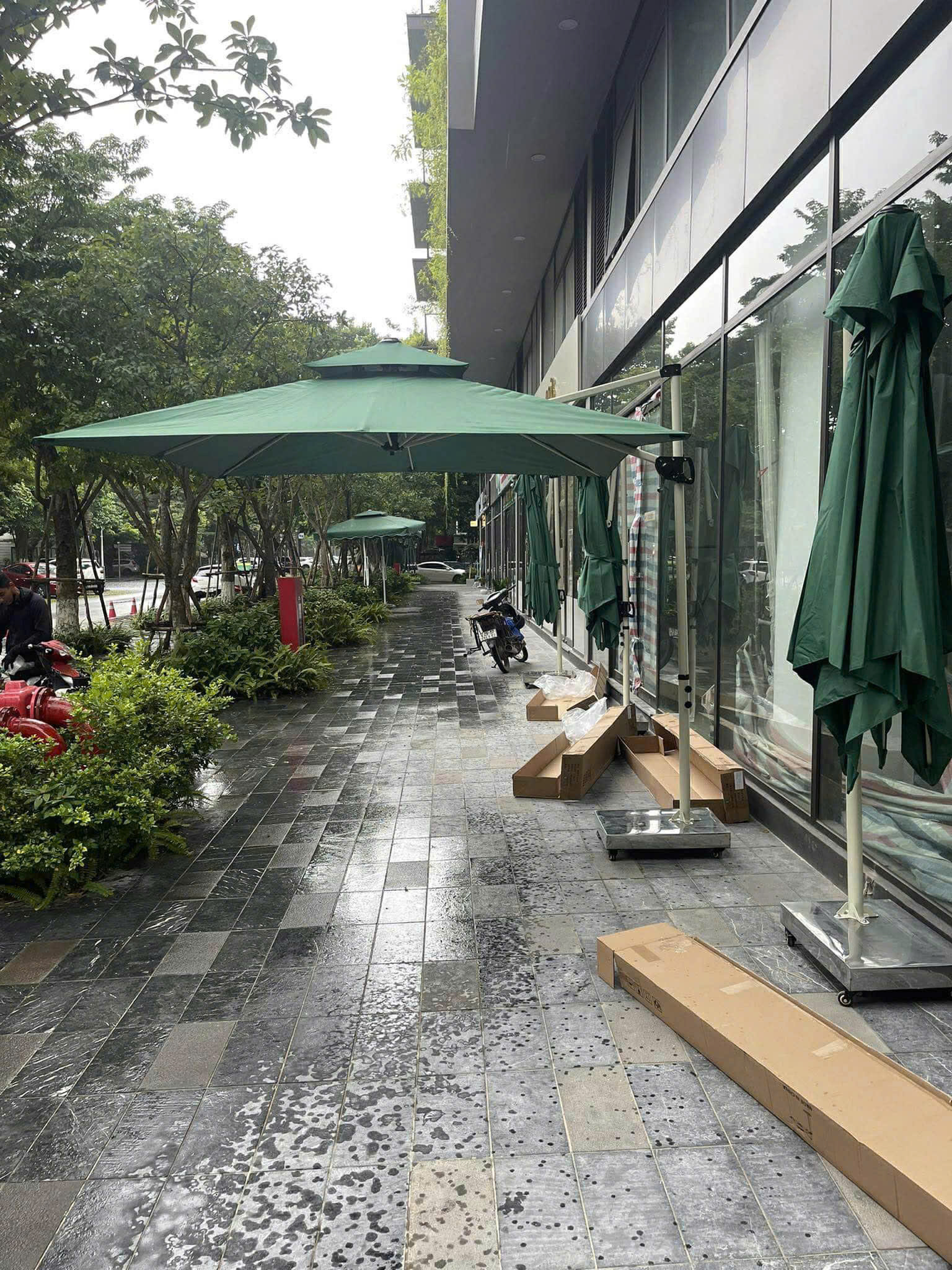 Ô dù lệch tâm vuông 2,5m ở Ninh Bình